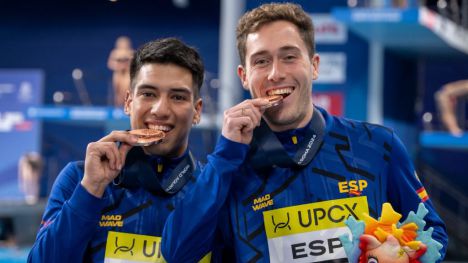Histórica medalla de Adrián Abadía y Nico García Boissier en trampolín 3m, con premio olímpico