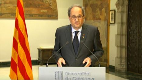 Torra avisa de que Junts y ERC no apoyarán otra prórroga del estado de alarma si Cataluña no recobra sus competencias