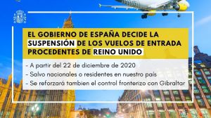 El Gobierno suspende vuelos de entrada procedentes de Reino Unido