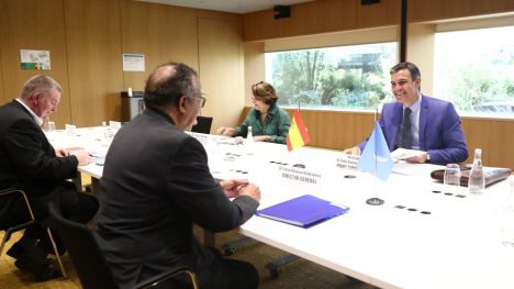 Sánchez certifica el apoyo de España al trabajo de la OMS para 'fortalecer la salud global'