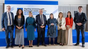 Díaz firma la Declaración de Barcelona, la primera consensuada con agentes sociales europeos y la Comisión Europea desde 2016