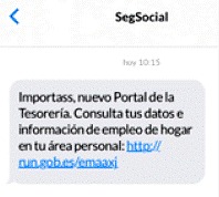 Campaña divulgativa de la TGSS por SMS dirigida al colectivo del hogar Import@ss