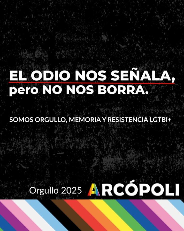 Arcópoli revela lema del Orgullo 2025: “El odio no nos borra”