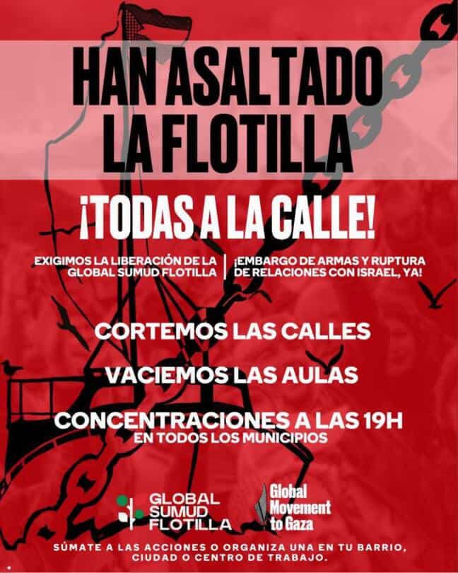 Ecologistas en Acción pide a Sánchez acciones firmes para proteger la Global Sumud Flotilla