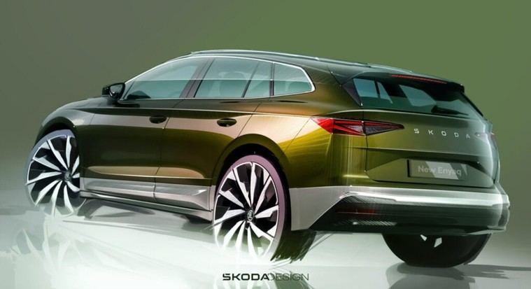 Nuevos bocetos del Škoda Enyaq revelan un diseño moderno y aerodinámico