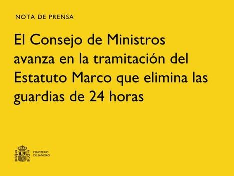 El Consejo de Ministros impulsa la reforma del Estatuto Marco para mejorar las condiciones laborales en sanidad