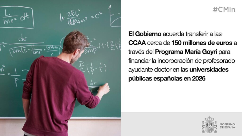 El Gobierno destina 150 millones para contratar profesorado en universidades públicas