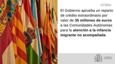 El Gobierno destina 35 millones de euros a comunidades para acoger a menores migrantes