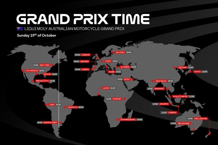 Horarios del Gran Premio de Australia de MotoGP