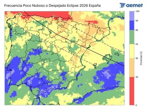 Predicción de nubosidad: clave para ver el eclipse de 2026