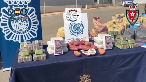 Desmantelan en Almería un camión con 15.300 kilos de hachís ocultos entre sandías