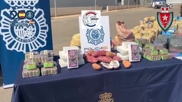 Desmantelan en Almería un camión con 15.300 kilos de hachís ocultos entre sandías