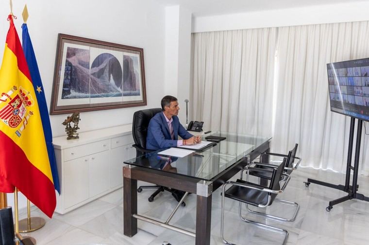 Sánchez se une a la reunión virtual de apoyo a Ucrania