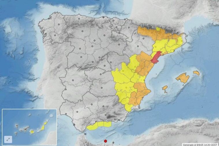 Alerta de Protección Civil por inestabilidad en el Mediterráneo y Baleares