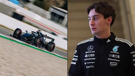 Russell destaca el impresionante Aston Martin tras la prueba en Barcelona