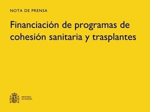El Gobierno destina más de 50 millones a programas de salud y trasplantes en comunidades autónomas