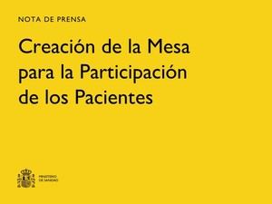 Sanidad establece una mesa para potenciar la participación de los pacientes en el sistema de salud