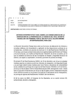 Trabajo implementa medidas para salvaguardar derechos laborales tras derogar el SMI 2024